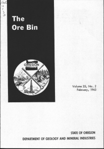 STATE OF OREGON DEPARTMENT OF GEOLOGY AND MINERAL INDUSTRIES February, 1963