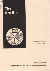 STATE OF OREGON DEPARTMENT OF GEOLOGY AND MINERAL INDUSTRIES April, 1963