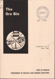 JUL 2 1963 STATE OF OREGON DEPARTMENT OF GEOLOGY AND MINERAL INDUSTRIES