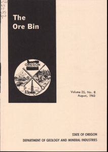 STATE OF OREGON DEPARTMENT OF GEOLOGY AND MINERAL INDUSTRIES August, 1963
