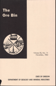 STATE OF OREGON DEPARTMENT OF GEOLOGY AND MINERAL INDUSTRIES November, 1963