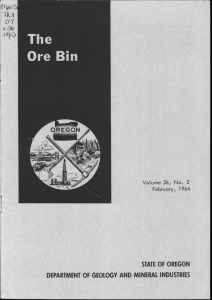 STATE OF OREGON DEPARTMENT OF GEOLOGY AND MINERAL INDUSTRIES February, 1964