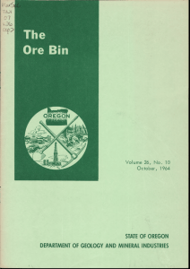 STATE OF OREGON DEPARTMENT OF GEOLOGY AND MINERAL INDUSTRIES October, 1964