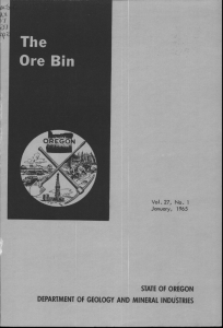 STATE OF OREGON DEPARTMENT OF GEOLOGY AND MINERAL INDUSTRIES January, 1965