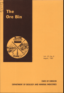 STATE OF OREGON DEPARTMENT OF GEOLOGY AND MINERAL INDUSTRIES August, 1965