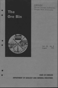 • LIBRARY STATE OF OREGON DEPARTMENT OF GEOLOGY AND MINERAL INDUSTRIES