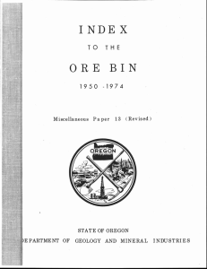 INDEX ORE BIN ^R TO THE