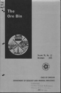 1976 38, No. STATE OF OREGON DEPARTMENT OF GEOLOGY AND MINERAL INDUSTRIES