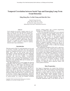 Temporal Correlation between Social Tags and Emerging Long-Term Trend Detection
