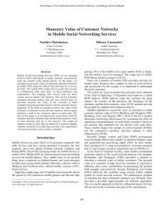 Monetary Value of Customer Networks in Mobile Social Networking Services Naohiro
