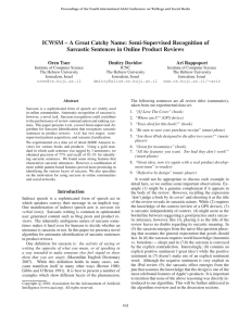 ICWSM – A Great Catchy Name: Semi-Supervised Recognition of