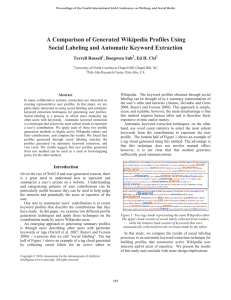 A Comparison of Generated Wikipedia Profiles Using Terrell Russell , Bongwon Suh