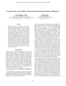 Local Networks, Local Topics: Structural and Semantic Proximity in Blogspace