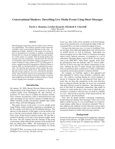 Conversational Shadows: Describing Live Media Events Using Short Messages