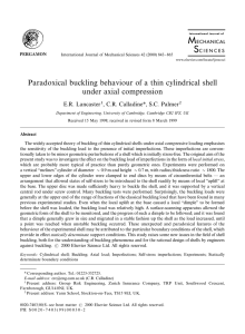 Paradoxical buckling behaviour of a thin cylindrical shell under axial compression *