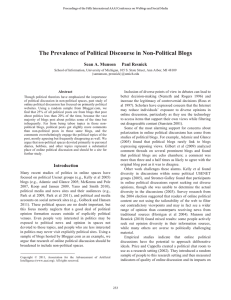 The Prevalence of Political Discourse in Non-Political Blogs