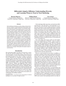 Differential Adaptive Diffusion: Understanding Diversity