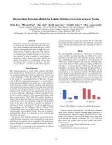 Hierarchical Bayesian Models for Latent Attribute Detection in Social Media