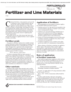 Fertilizer and Lime Materials