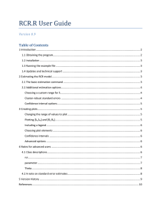 RCR.R User Guide Table of Contents Version 0.9