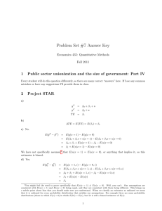 Problem Set #7 Answer Key 1 Economics 435: Quantitative Methods