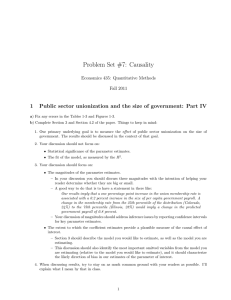 Problem Set #7: Causality 1 Economics 435: Quantitative Methods