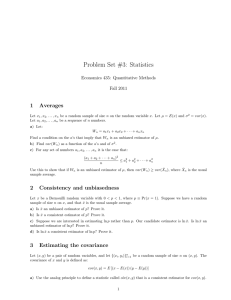 Problem Set #3: Statistics 1 Averages Economics 435: Quantitative Methods