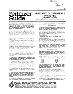 Fertilizer Guide O^- IRRIGATED CLOVER-GRASS