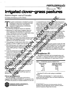 Irrigated clover-grass pastures FGRTILIZGR Eastern Oregon