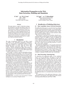 Information Propagation on the Web: Data Extraction, Modeling and Simulation F. Nel