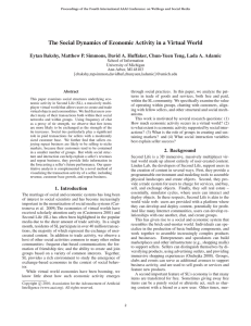 The Social Dynamics of Economic Activity in a Virtual World