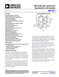 ADP1851 Wide Range Input, Synchronous, Step-Down DC-to-DC Controller