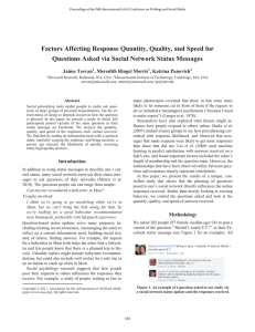 Factors Affecting Response Quantity, Quality, and Speed for