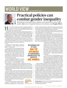 Practical policies can combat gender inequality