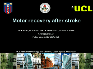 Motor recovery after stroke Queen Square, March 2014