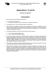Appendices I, II and III Interpretation valid from 27 April 2011