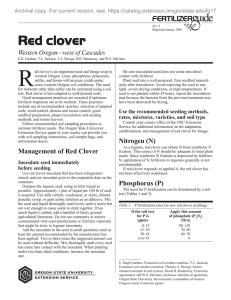 R Red clover Western Oregon—west of Cascades