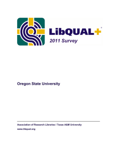 2011 Survey Oregon State University www.libqual.org