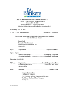 2015 PA BANKERS WEALTH MANAGEMENT &amp; TRUST CONFERENCE &amp; EXHIBITION