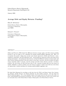 Average Debt and Equity Returns: Puzzling?