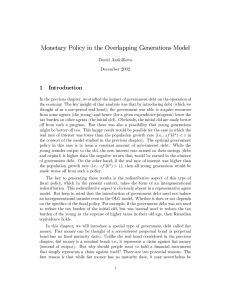 Monetary Policy in the Overlapping Generations Model David Andolfatto December 2002