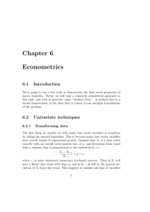 Chapter 6 Econometrics 6.1 Introduction