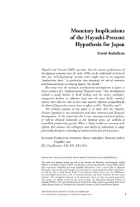 Monetary Implications of the Hayashi-Prescott Hypothesis for Japan David Andolfatto