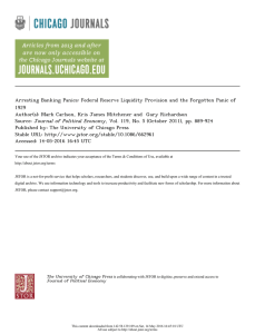 Arresting Banking Panics: Federal Reserve Liquidity Provision and the Forgotten... 1929 Author(s): Mark Carlson, Kris James Mitchener and  Gary Richardson