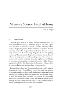 Monetary Science, Fiscal Alchemy Eric M. Leeper