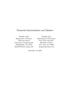 Financial Intermediaries and Markets