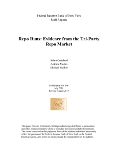 Repo Runs: Evidence from the Tri-Party Repo Market Staff Reports
