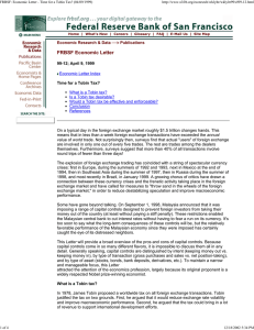 FRBSF: Economic Letter - Time for a Tobin Tax? (04/09/1999)