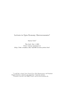 Lectures in Open Economy Macroeconomics