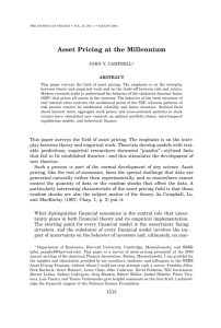 Asset Pricing at the Millennium JOHN Y. CAMPBELL* ABSTRACT